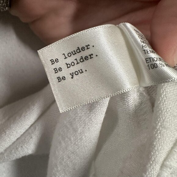 A New Day Shirt Womens Large White Ruffle Sleeve V Neck Soft Tee Top Terry Cloth - Picture 7 of 8